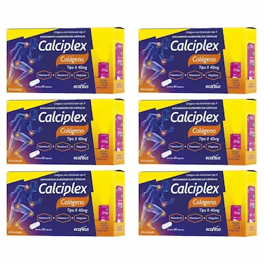 Kit 6 Calciplex Colágeno Tipo II 60 + 30Cps MDKCa - Ecofitus