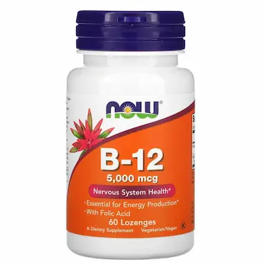 Vitamina B12 5000MCG 60 Pastilhas - Now Foods